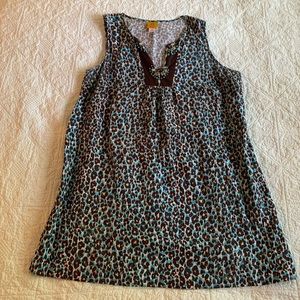 Ruby Rd. Blue Animal Print Sleeveless Dress Size 18 W